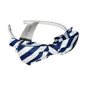 Janie & Jack Striped Bow Headband Baby Girl Hair Accessory Navy Blue & White